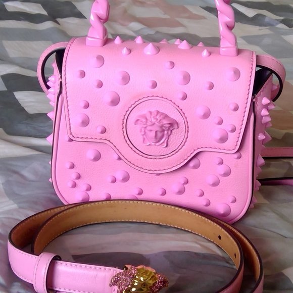 Versace Mini Pointed Studded Bag The Medusa and Versace La Medusa Leather Belt - Picture 4 of 4